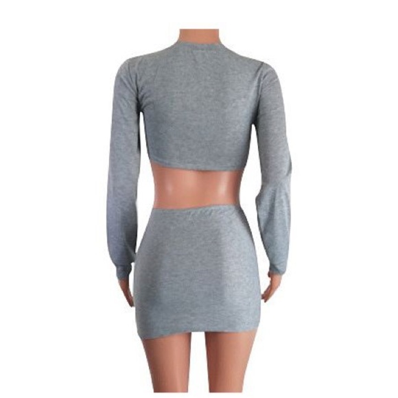 Bart Simpson Long Sleeve Cropped Baby Tee Long Sleeve and Mini Skirt set Large - Picture 2 of 3